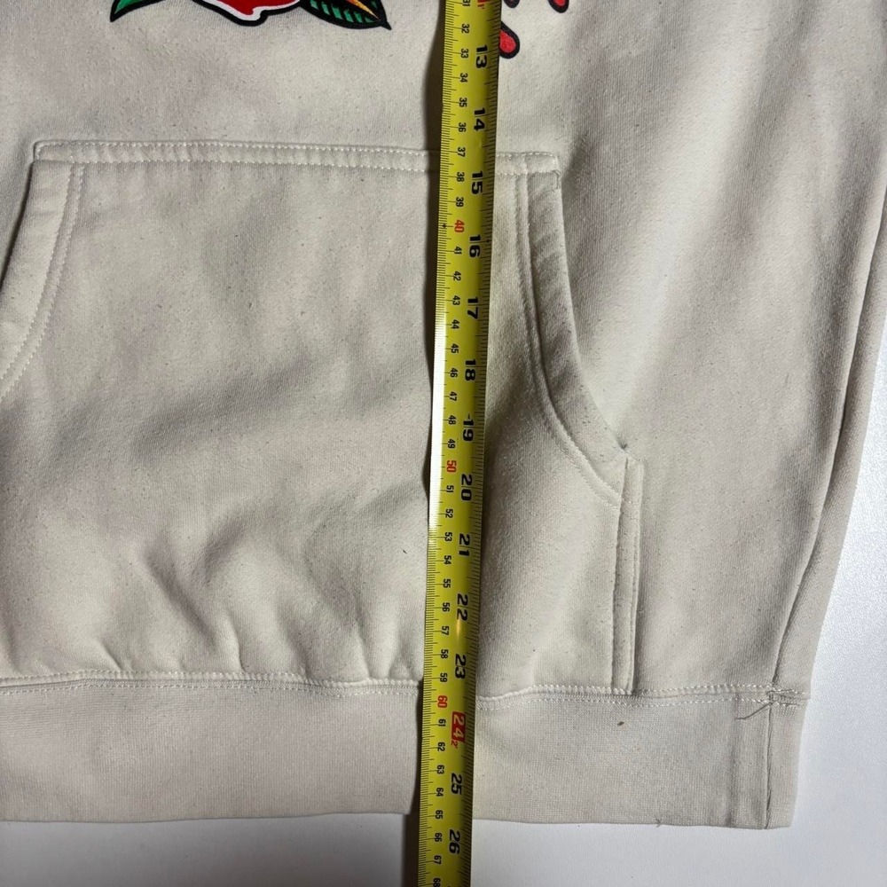 Cream Santa Cruz Screaming Hand Roses Hoodie - Size M - Picture 7 of 7